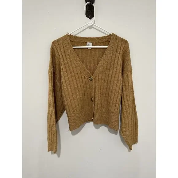 A New Day Button Front Cardigan Short Camel Color Size XS - Picture 3 of 7